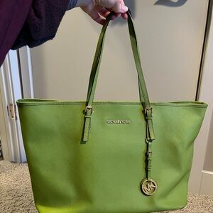 Michael Kors Lime Green Saffiano Leather Tote
